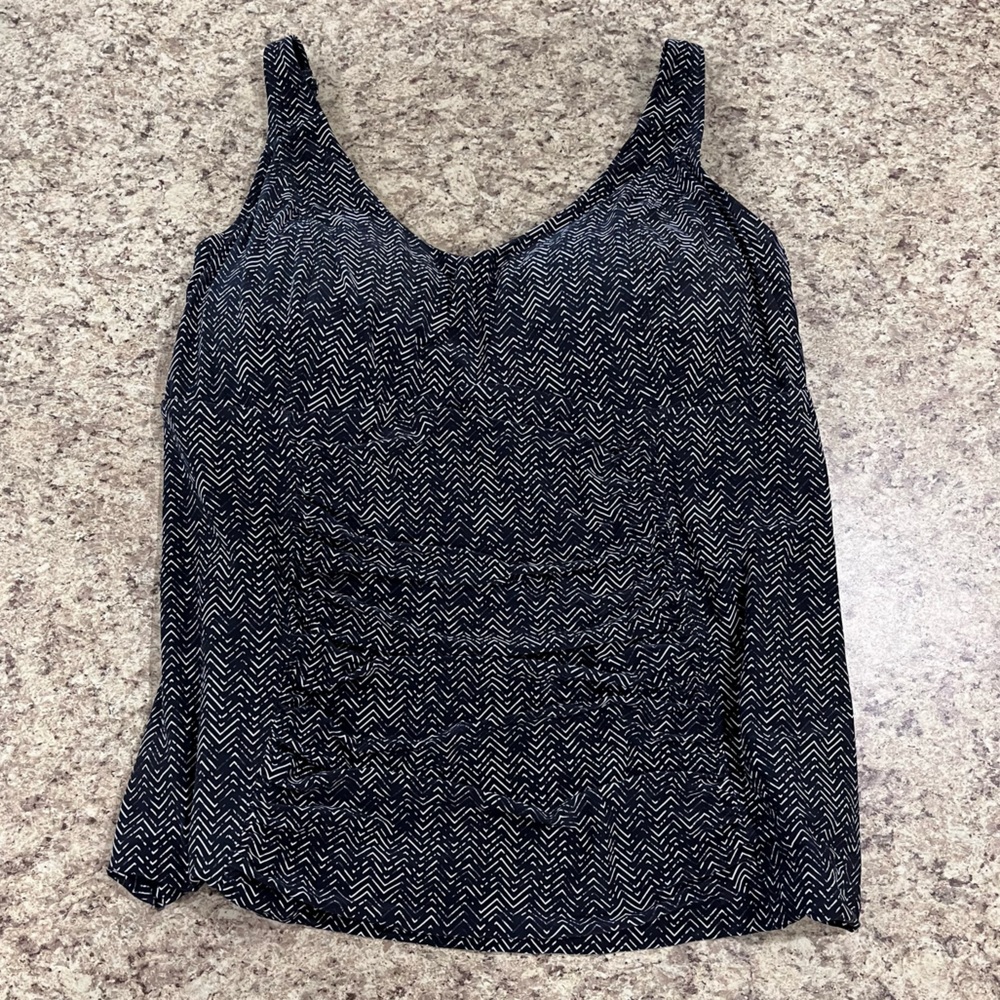 NWT Artesands Zig Zag Raphael E-F Cup Underwire Tankini Top Black